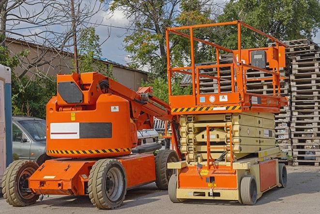 warehouse forklift with loaded pallets in Avon